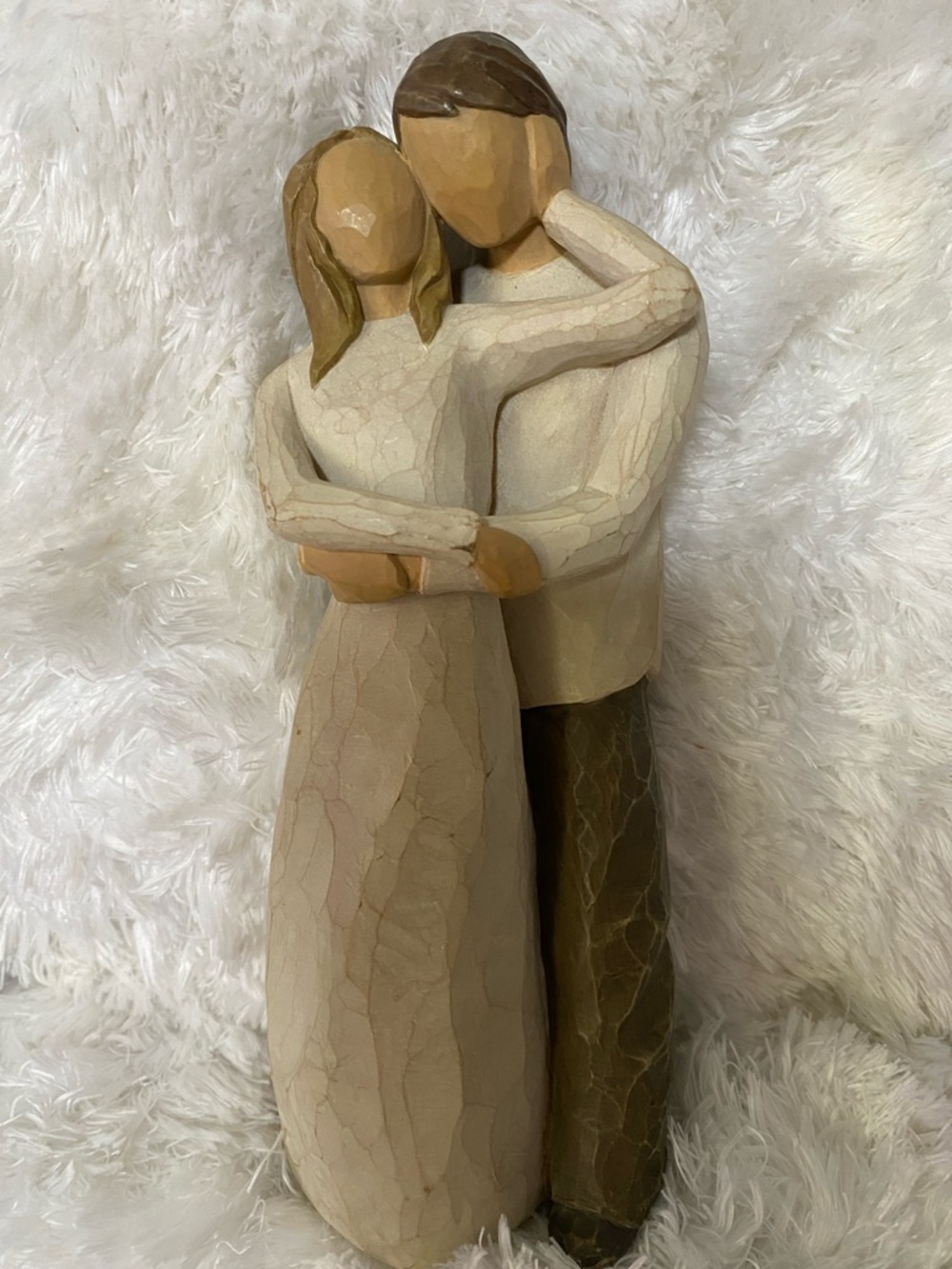 Neutral Toned Embrace Couples Sculpture - Home Art